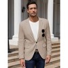 Men's Casual Sport Coat Lightweight Linen Blazer One Button Business Suit Jackets Stylish Daily Suits - 2 of 4
