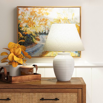 Turned Ceramic Table Lamp White - Threshold™