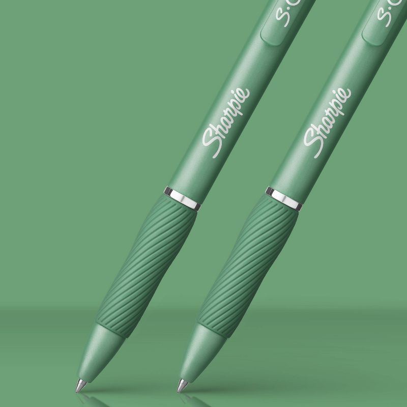 Sharpie 4pk Gel Pens Black Ink 0.7mm Medium Tip Green Barrel, 4 of 7