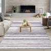 Acekool Striped Washable Rug 9x12 Non-Slip Low Pile for Living Room & Bedroom, Multi Color, - 2 of 4