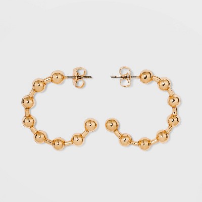 Gold Ball Hoop Earrings - A New Day™ Gold