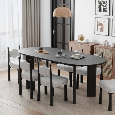 Dovelina 67" Dining Table Modern Wood Kitchen Table Dining Room Table for 6 People - Black