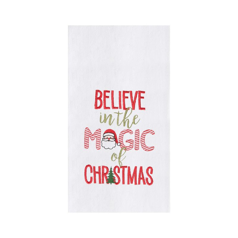 C&F Home "Believe in the Magic Of Christmas" with Santa and Christmas Tree Cotton Flour Sack Kitchen Dish Towel 27L x 18W in., 1 of 3