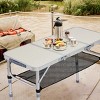 Syemin Folding Tables Outdoor Adjustable Camping Table, 3ft Portable Pinic Table, Foldable Lightweight Patio Side Table, White, 35.63"*15.83"*23.63" - 3 of 4