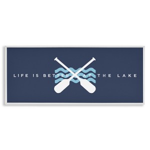 Stupell Industries Better At Lake with Crossed Oars, 24" x 10" - 1 of 4
