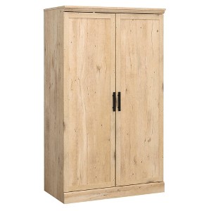 Sauder Aspen Post 2 Door Storage Cabinet Prime Oak: Farmhouse Style, 4 Adjustable Shelves, MDF Laminate Finish - 1 of 4