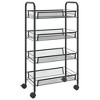 vidaXL 4-Tier Kitchen Trolley Black 18.1 in.x10.2 in.x33.5 in. Iron - 2 of 4