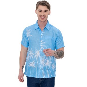HAPPY BAY Men's Hawaiian Shirt Fashion Button Down Short Sleeves Holidays Aloha Party Casual Tops Summer Beaches Shirts for Men - 1 of 4