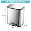 Coucheta Kitchen Trash Can Collection - Stainless Steel with Soft-Close Lids & Inner Buckets, Multiple Capacity Options - 3 of 4