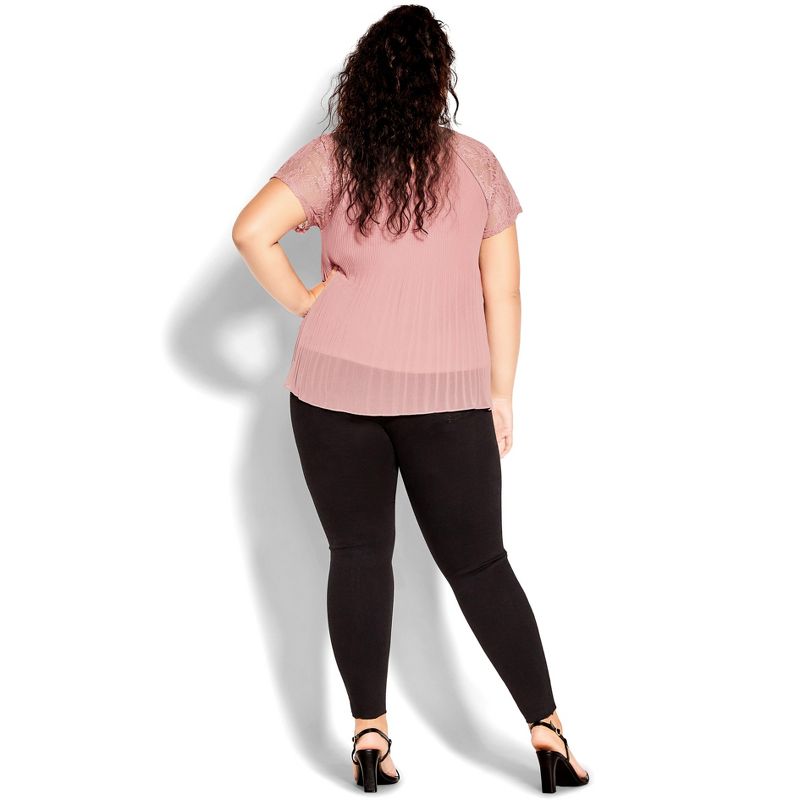 Women's Plus Size Lace Cherish T-Shirt - rose pink | CITY CHIC, 2 of 4
