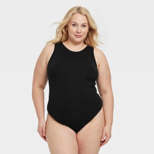 Women's Luxe Stretch High Neck Racer Thong Bodysuit - Auden™ - 1 of 3
