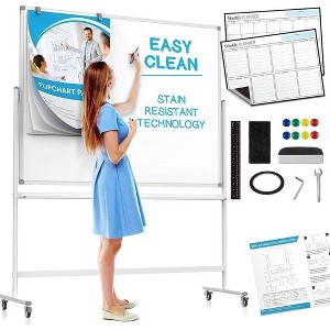 cinch! Large Mobile Rolling Whiteboard on Wheels - White - 1 of 1