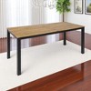 5-Piece Dining Table Set, Solid Acacia Wood Table with Iron Legs and 4 Matching Dining Chairs for Kitchen or Dining Room - 3 of 4