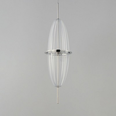Polished Chrome Mini LED Pendant Light with Glass Shade