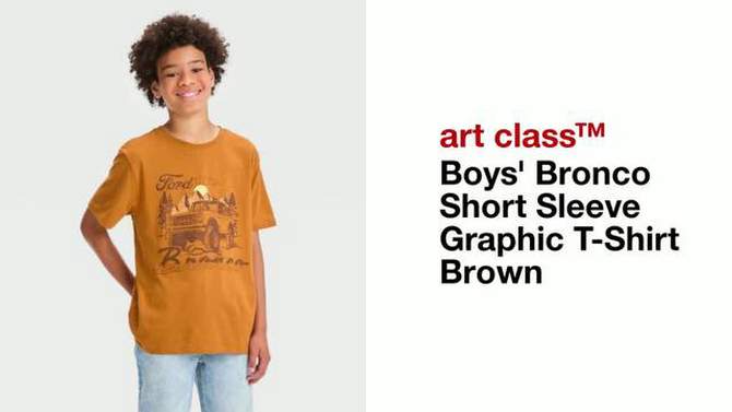Boys' Bronco Short Sleeve Graphic T-Shirt - art class™ Brown, 2 of 5, play video