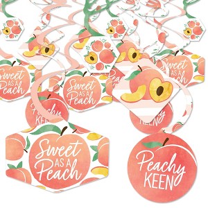 Big Dot of Happiness Sweet as a Peach - Fruit Themed Baby Shower or Birthday Party Hanging Decor - Party Decoration Swirls - Set of 40 - 1 of 4