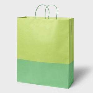 X-Large Gift Bag Green Two Color Block - Spritz™ - 1 of 3
