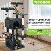 Modern Multicoloured Soft Plush Cat Tree Pet Tower with Comzy Top Perch, Fluffy Condo, Long Sisal Rope and Bottom Condo - 4 of 4
