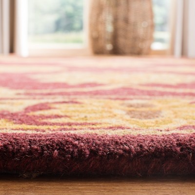 Maroon and Gold Hand-Tufted Wool 4' x 6' Area Rug