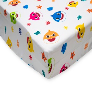 NoJo Baby Shark 2 Piece Toddler Sheet Set  - Includes Fitted Sheet and Reversible Pillowcase - 1 of 4