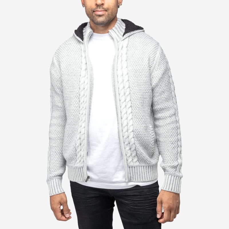 X RAY Men's Hooded Full-Zip High Neck Sweater Jacket, 1 of 6