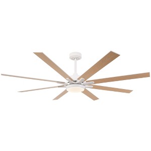 Parrot Uncle 65" Modern LED Windmill Ceiling Fan with Light and Remote-Three Color Temperature - 1 of 4