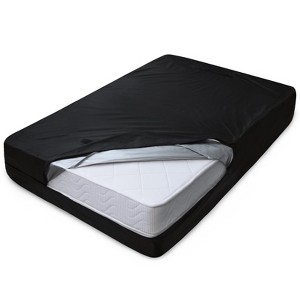 Aoibox Queen Mattress Bag Heavy Duty Waterproof Cover with 4 Handles Reusable Thick Tarp Protector for Moving Storage Black - 1 of 4