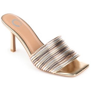 Journee Collection Womens Calliope Tru Comfort Foam Open Toe High Stiletto Pumps Pewter 6.5 - 1 of 4