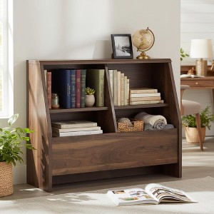 Homy Casa Low Bookcase with Divided Shelves for Living Room, Bedroom or Kids’ Study Area, Brown - 1 of 4