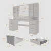 GDFStudio Daya Modern Mirror Vanity Table with Lights, 8 Drawers and Open Shelves - 3 of 4