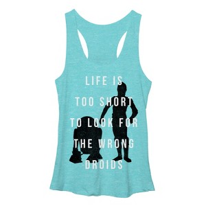 Women's Star Wars Looking For Droids Racerback Tank Top - 1 of 3