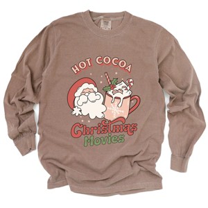 Simply Sage Market Retro Hot Cocoa Christmas Movies Garment Dyed Long Sleeve - 1 of 4