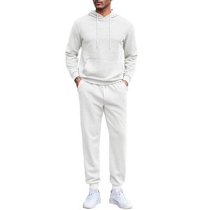 COOFANDY Men's Tracksuits 2 Pieces Waffle Hoodies Sweatsuit Sets Sports Jogging Suit Set - 1 of 4