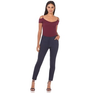 Rekucci Women’s Comfort 5-Pocket Skinny Pants with Stretch Waistband – Slim Fit Ankle-Length Jeans Style - 1 of 3