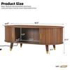 NicBex Modern Oval Storage Coffee Table with Sliding Door & Charging Station,Gold Accent Farmhouse Center Table for Living Room,Study - 4 of 4