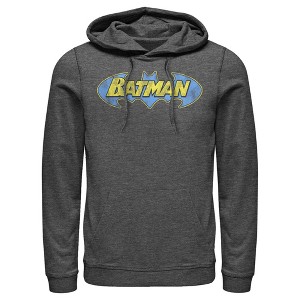 Men's Batman Logo Retro Wing Pull Over Hoodie - 1 of 3