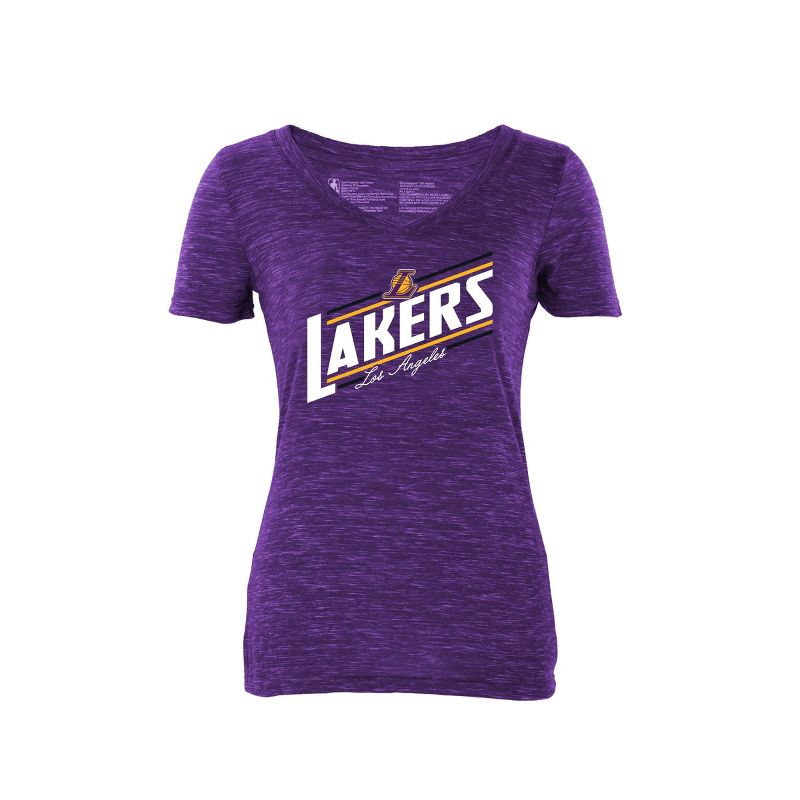 NBA Los Angeles Lakers Women&#39;s Short Sleeve V-Neck T-Shirt - XL, 1 of 5