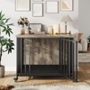 39" Dog Crate Furniture, Chew-Resistant Dog Kennel with Removable Tray, Large Pet House with Lockable Wheels, Decorative Side End Table for Dogs - 2 of 4