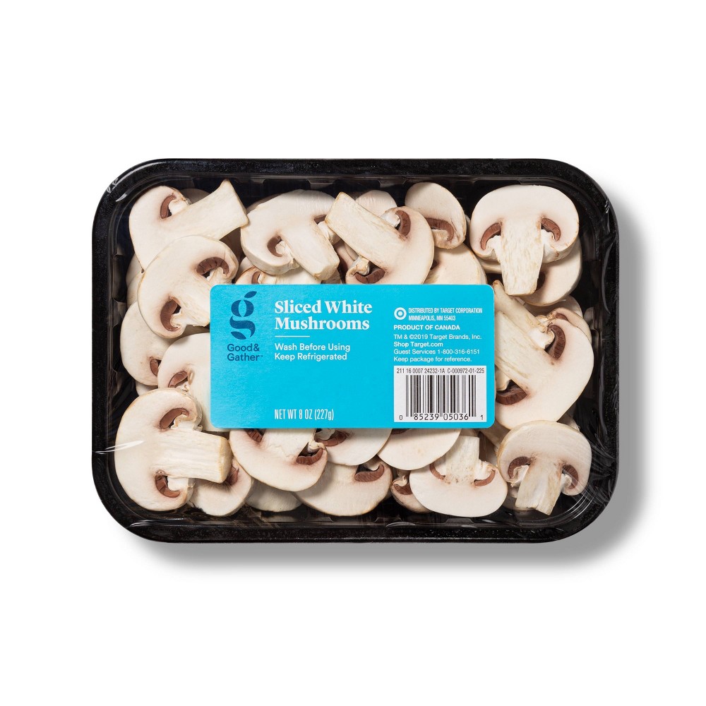 Sliced White Mushrooms - 8oz - Good & Gather