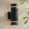 Possini Euro Design Wynnsboro 12" High Modern Outdoor Wall Light Fixture Mount Porch House Exterior Outside Up and Down LED Bulb Black Aluminum - 2 of 4