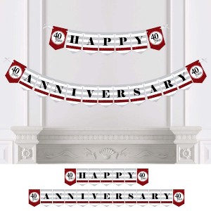 Big Dot of Happiness We Still Do - 40th Wedding Anniversary Party Bunting Banner - Ruby Party Decorations - Happy Anniversary - 1 of 4