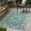 Gulches Sophisticated Ivory and Blue Oriental Outdoor Area Rug - Durable Polypropylene, 63" x 84" - Perfect Foundation for Your D¨¦cor - 2 of 4
