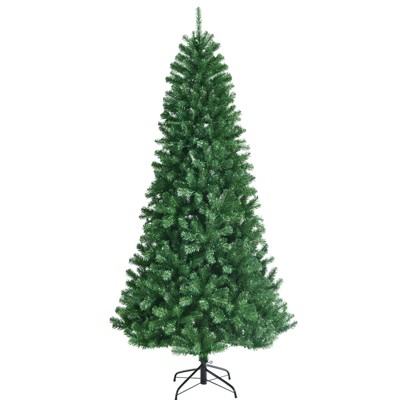 Tangkula Pre-lit Christmas Tree, Artificial Hinged Xmas Tree w/ Remote-controlled Color-changing LED Lights & PVC Tips