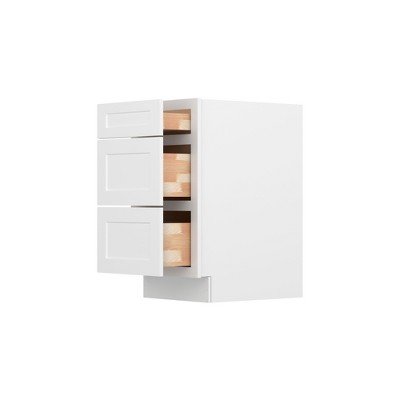 HOMLUX Easy-DIY Shaker White Ready to Assemble Drawer Base Kitchen Cabinet With 3-Drawers