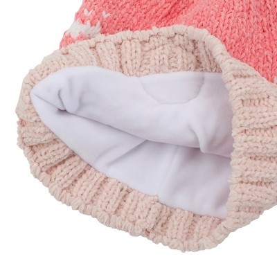 Wicked G Pink Chenille Yarn Cuffless Beanie - image 3