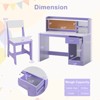 Safstar Kids Study Desk and Chair Set Wooden Children Writing Table w/ Shelves & Drawer - 2 of 4