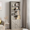 ODK Farmhouse Bookcase with Doors 11.8in Depth Display Storage Shelves 71.4in Tall Industrial Bookshelf Wooden 6 Shelf Bookshelves for Home Office - 4 of 4