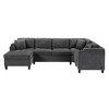 115.7" Modern U-Shaped Sectional Sofa Oversized Corner Couch with Cup Holders, Storage, and USB Ports, Chenille Upholstery -- Frevyn - 4 of 4