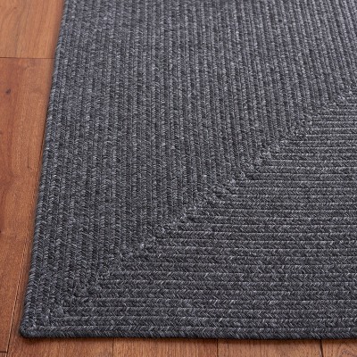 Handmade Black Braided Reversible Runner Rug