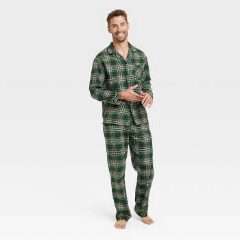 Men's Micro Flannel Jogger Pants + Henley T-shirt Pajama Set 2pc